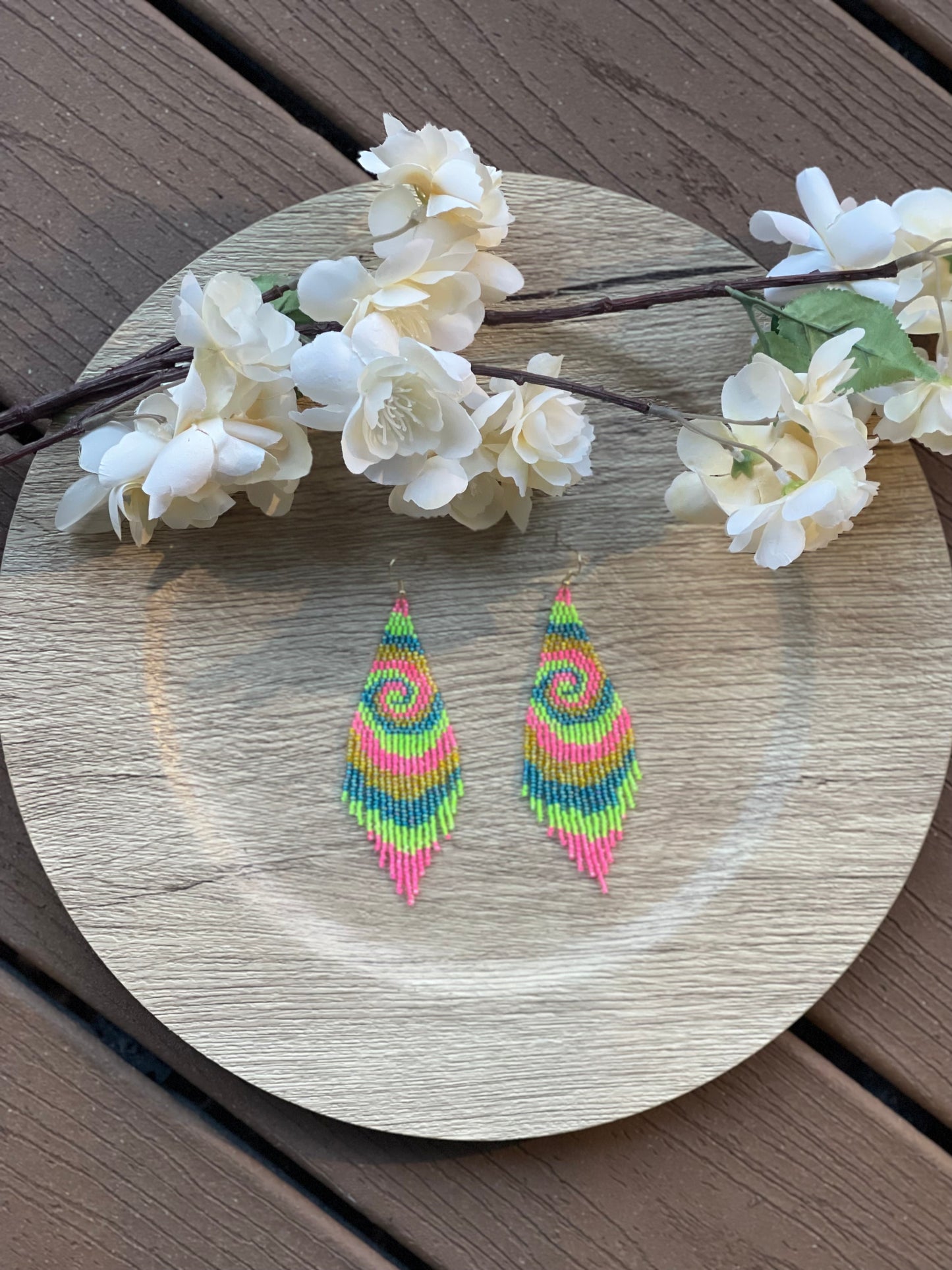 Neon Tie Dye Earrings