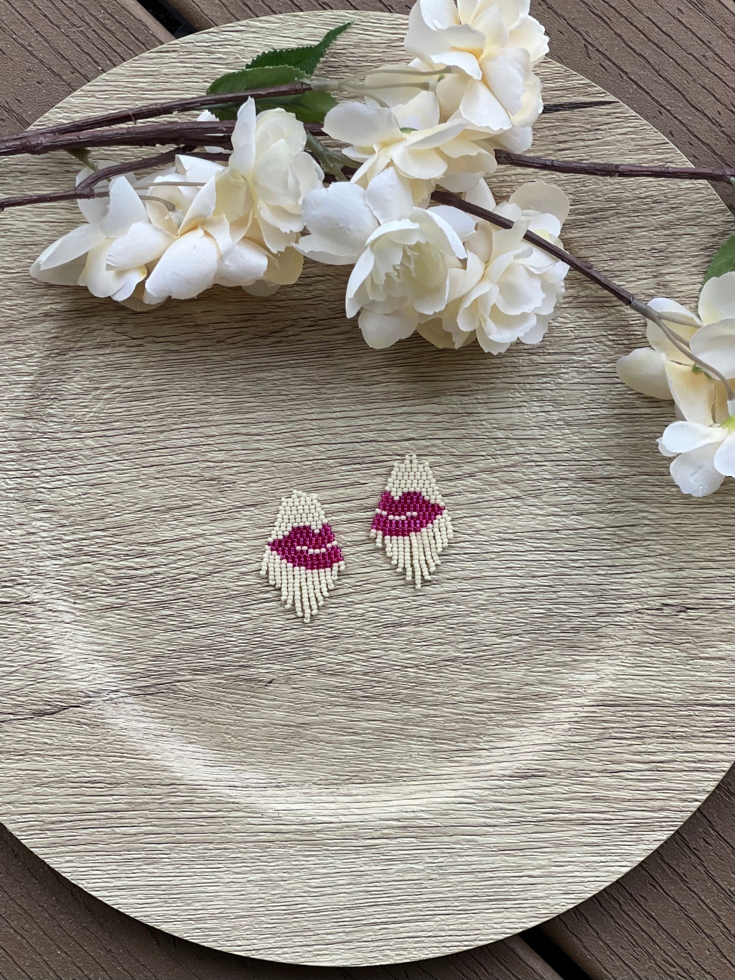 Pink Lip Earrings