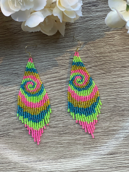 Neon Tie Dye Earrings