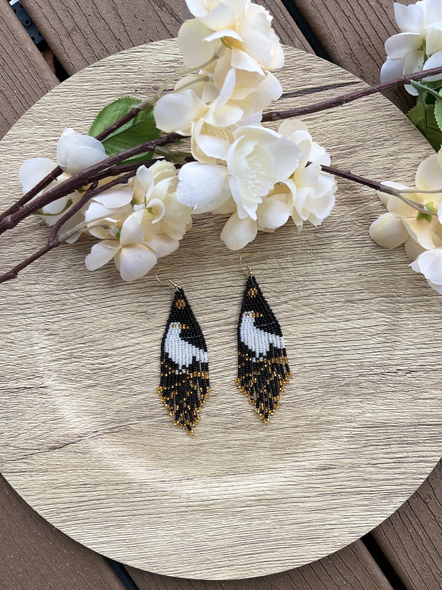 White Raven Earrings