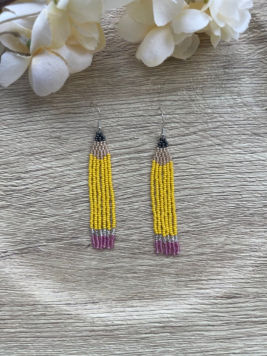 Beaded Pencil Earring