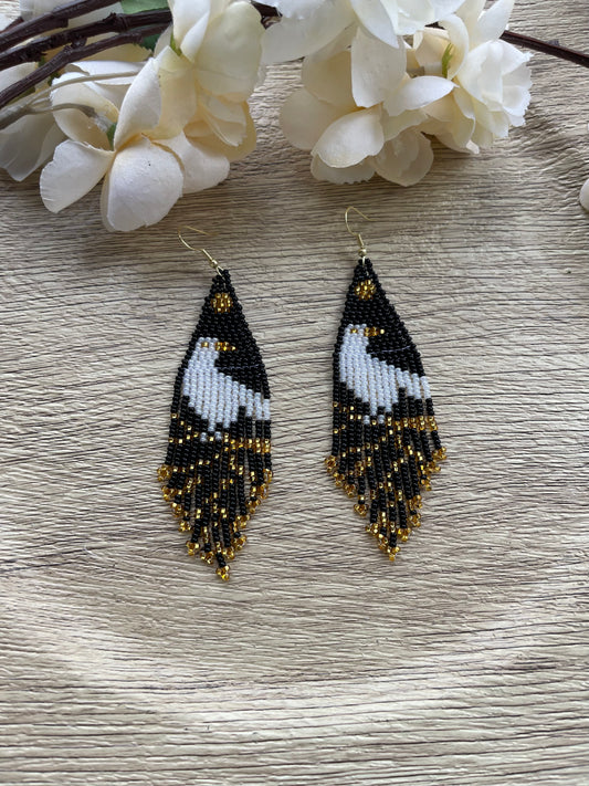 White Raven Earrings