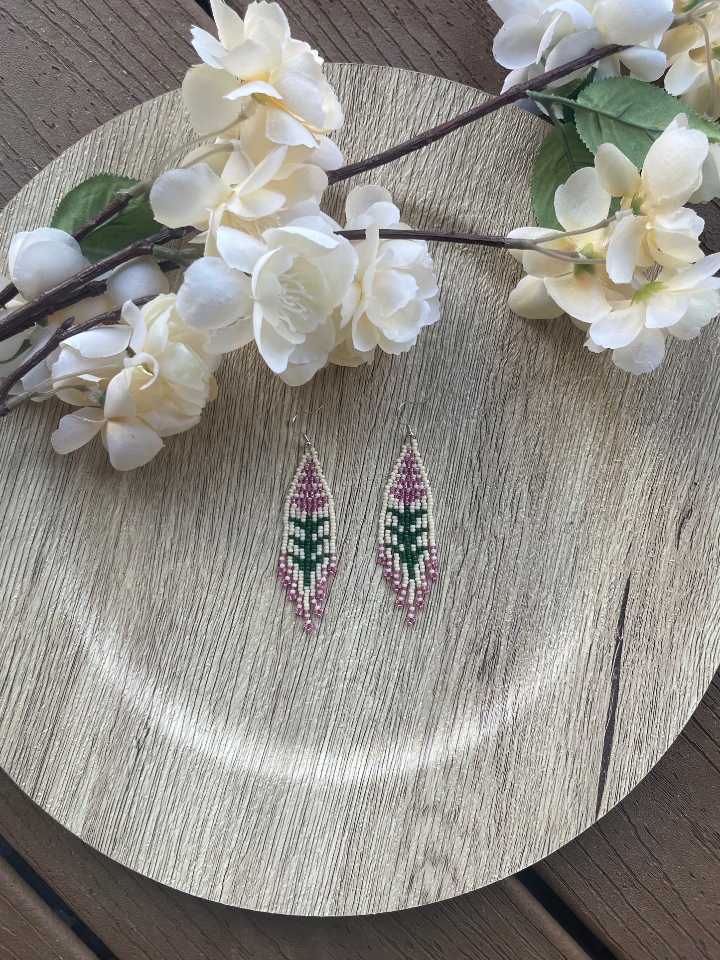 Light Pink Alaskan Fireweed Earrings