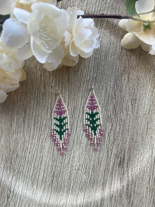 Light Pink Alaskan Fireweed Earrings