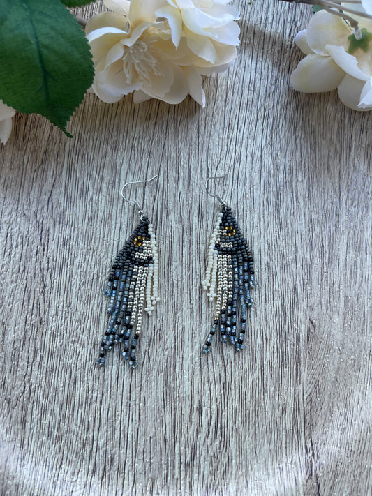 Short Silver Salmon Earrings